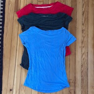 Women's red, hunter green, and blue boat neck Tops.  Size 4. NWOT